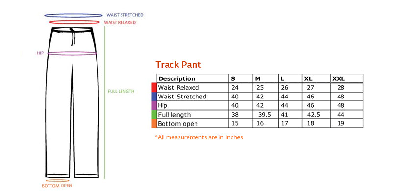 Size Chart - M08254 - REPRESENT TRACKSUIT PANT | REPRESENT CLO